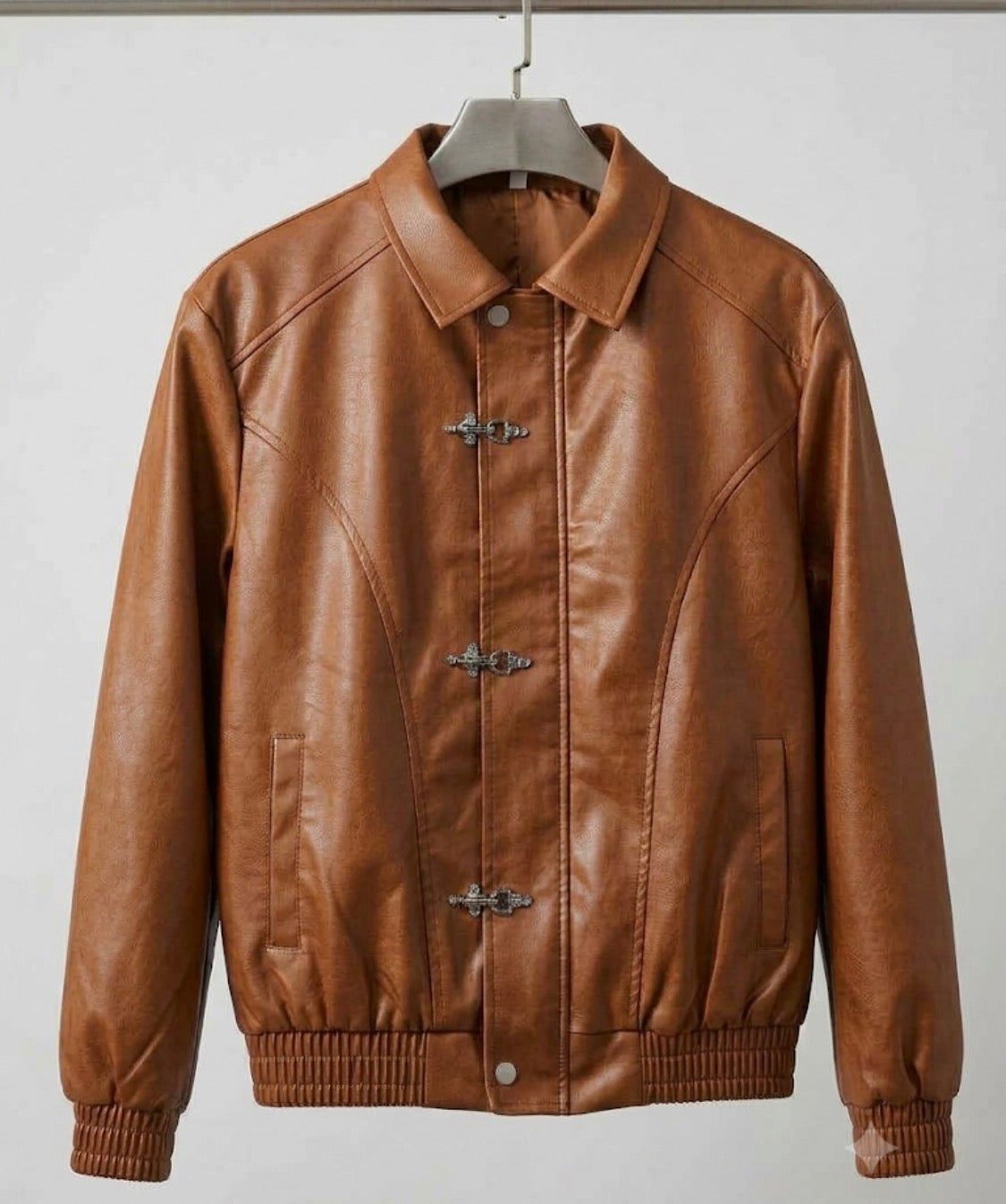 FASHION Brown Colour Hook Style Premium Quality Unisex Imported Leather Jacket 8036-A