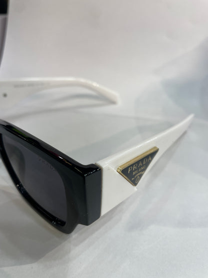 ARP Black Frame White Stick Black Shade Unisex Sunglass 6092 53 21 145