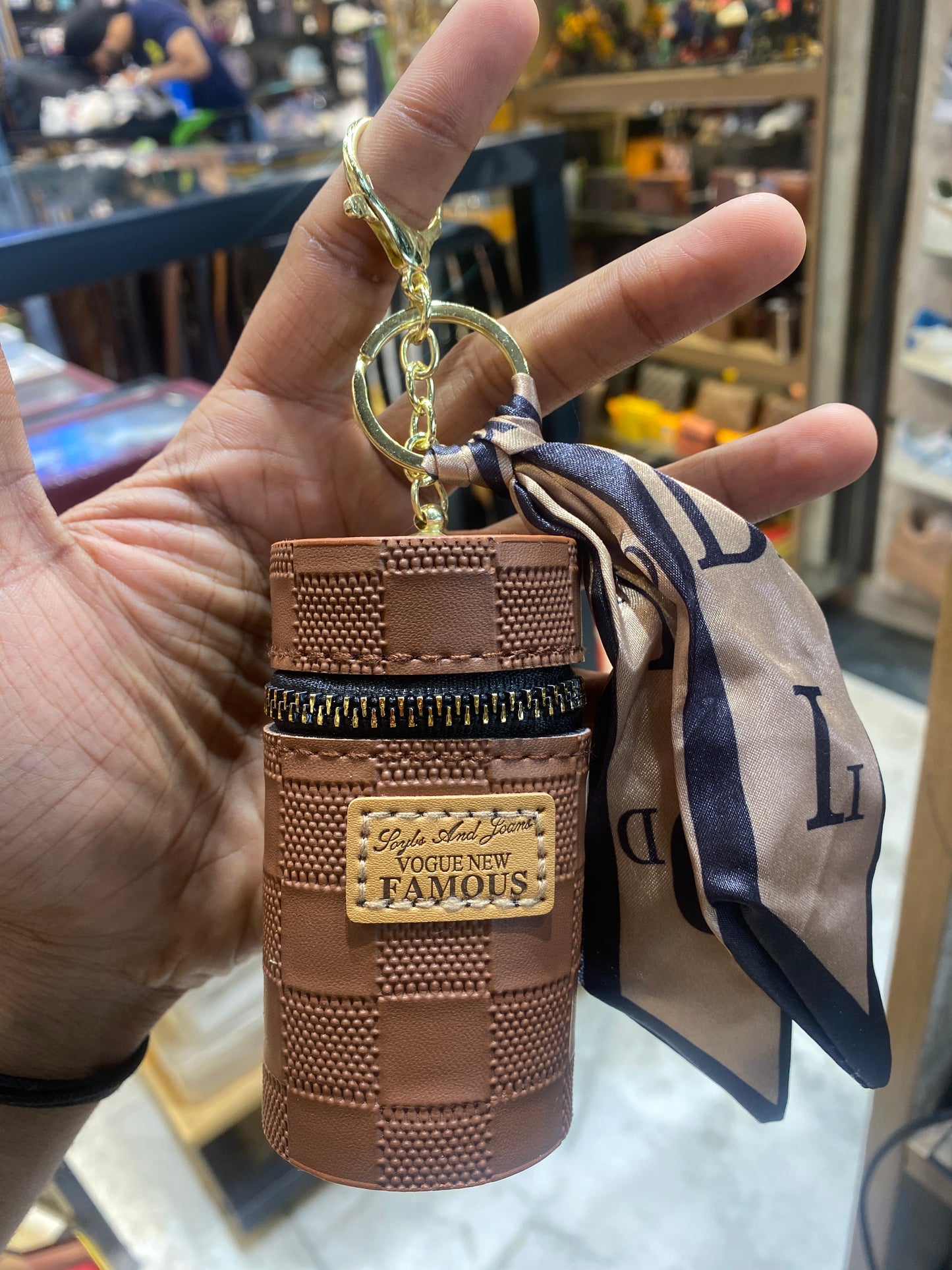 Imported Multi Colour Coin Pouch Key Chain 988422