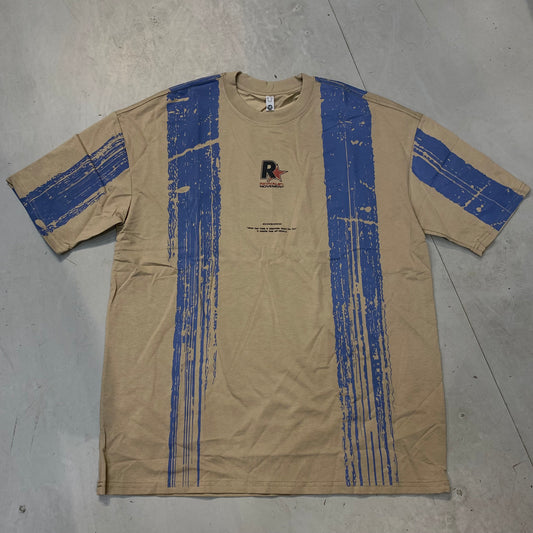 FASLO REVIVAL MOVEMENT Beige Blue Colour Premium Quality Imported Oversized Unisex TShirt CA5009