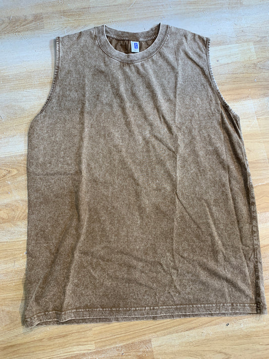 XMGITE Faded Brown Premium Cotton Unisex Tank Top 001