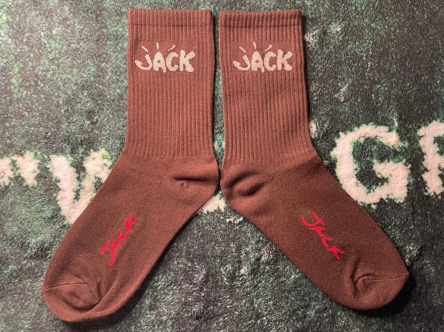 BR JACK CACTUS Brown Colour With Cream Red Print Premium Quality Full Socks 990082
