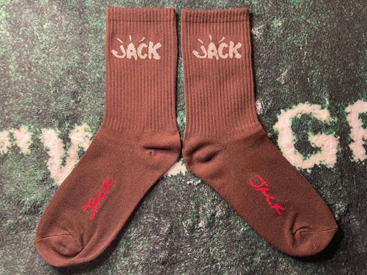 BR JACK CACTUS Brown Colour With Cream Red Print Premium Quality Full Socks 990082