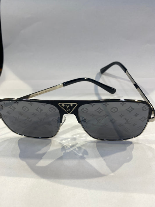 UOL Black Silver Frame Black mercury Shade Sunglass 2076 52 18 142