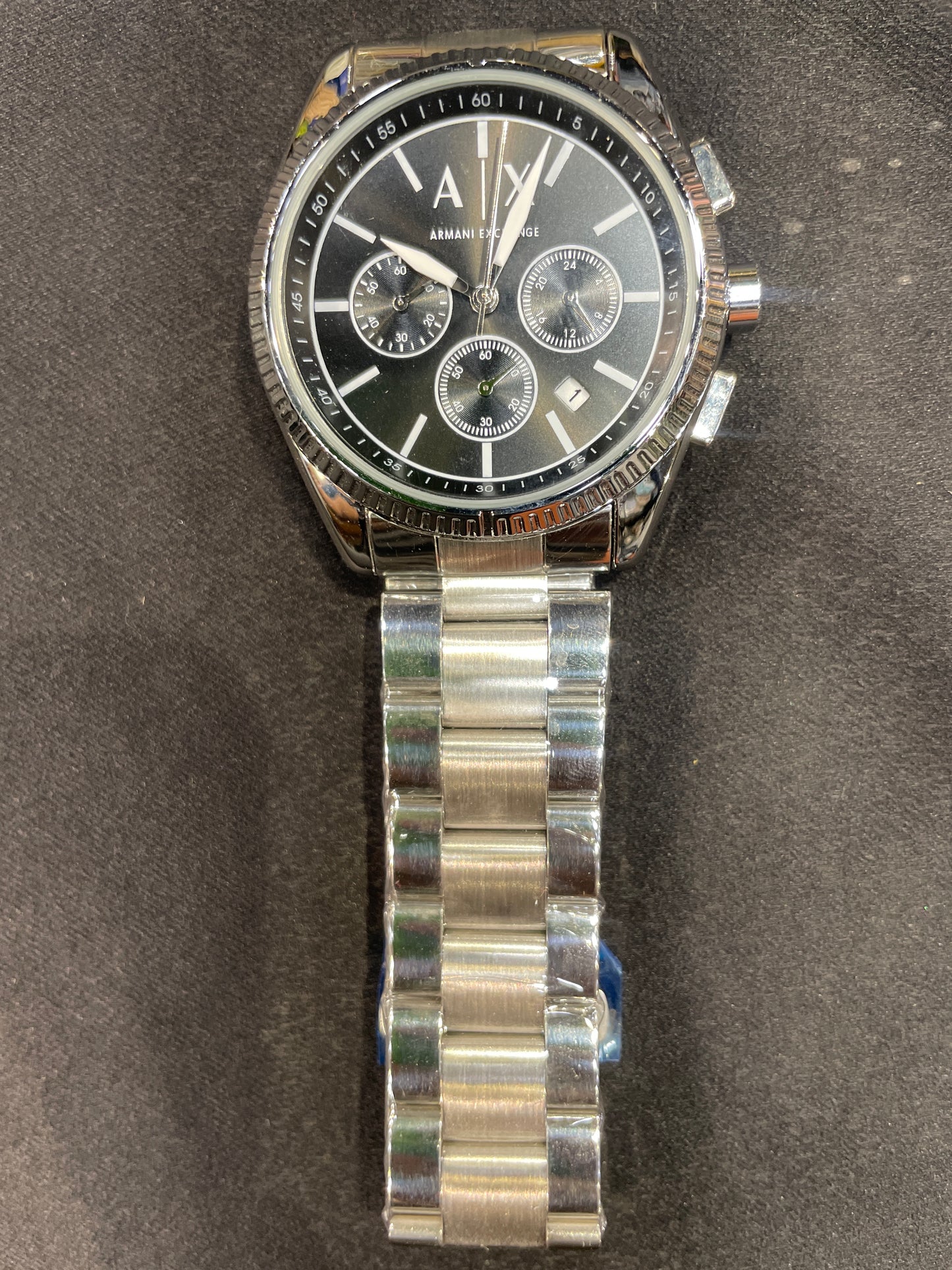 MRA A/X Silver Chain Black Dial Chrono Working Men’s Watch 991091