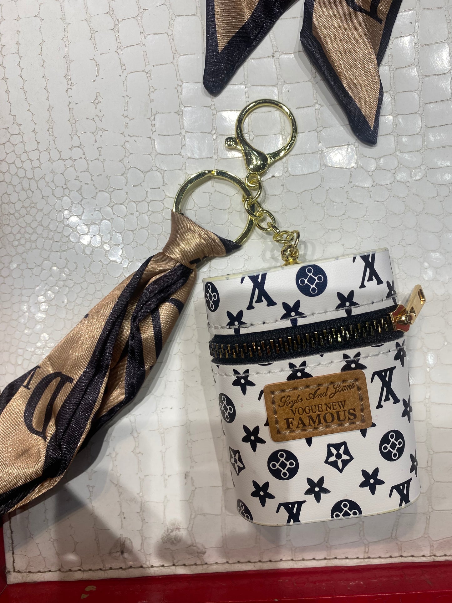 Imported Multi Colour Coin Pouch Key Chain 988424