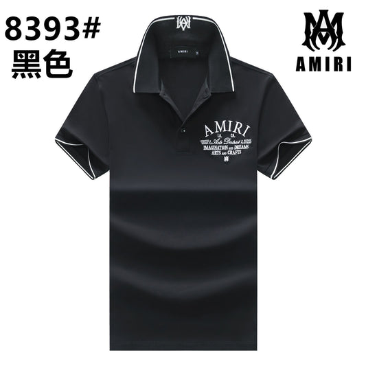 IMA Black Colour With Logo Embroidery Premium Quality Collar Tshirt 8393