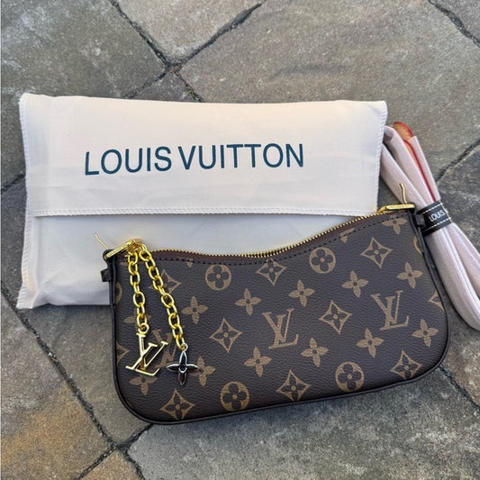 UOL LOU Black Colour With Logo Print Golden Zip Twist Premium Quality Ladies Sling Bag 69143