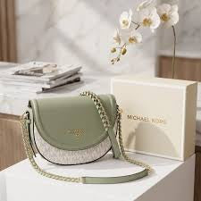 CIM MK Green White Colour Premium Quality Ladies Sling Bag 60039