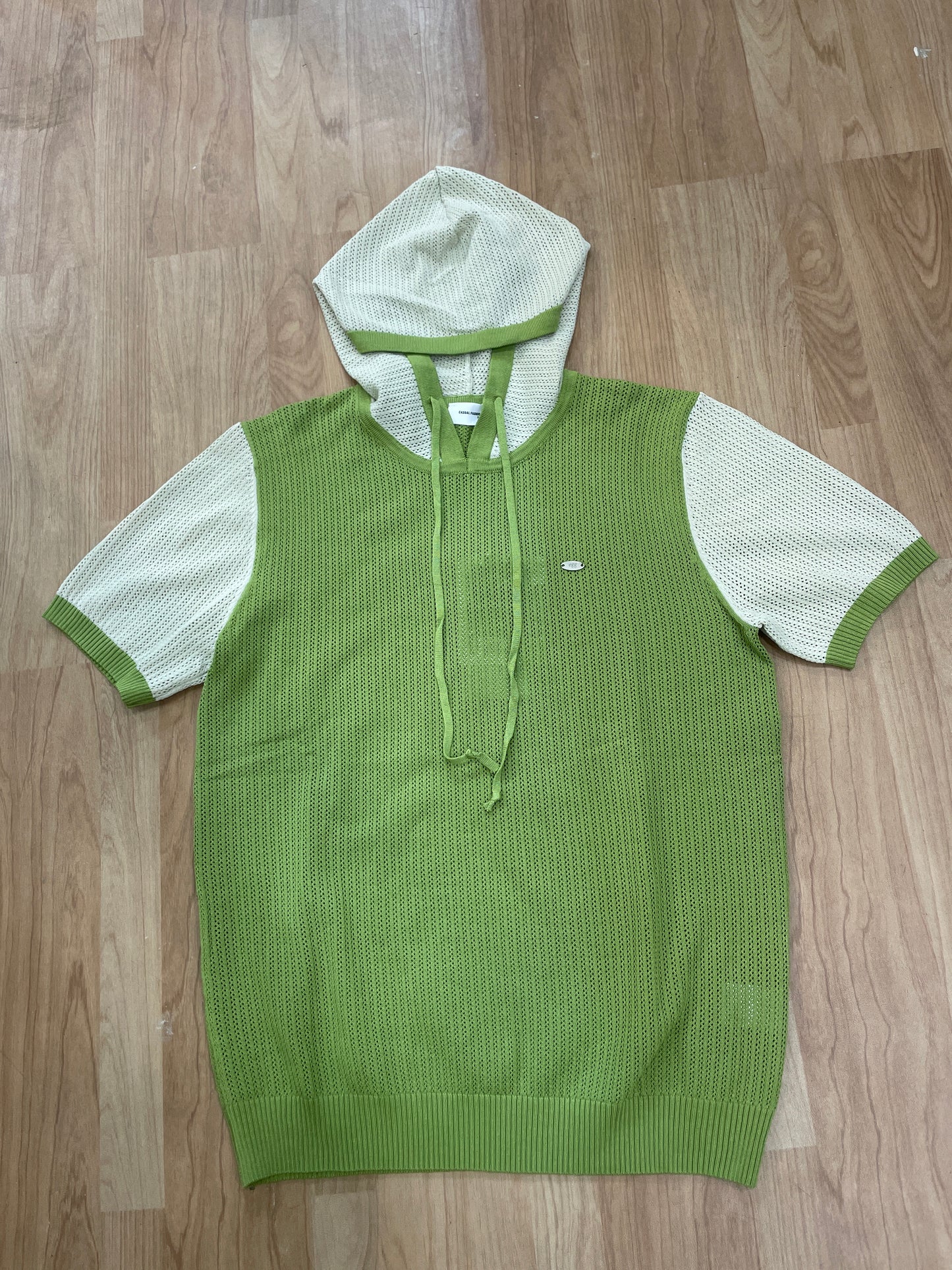Casual Fashion Green Colour Knitted Premium Quality Hoodie T-Shirt 26200