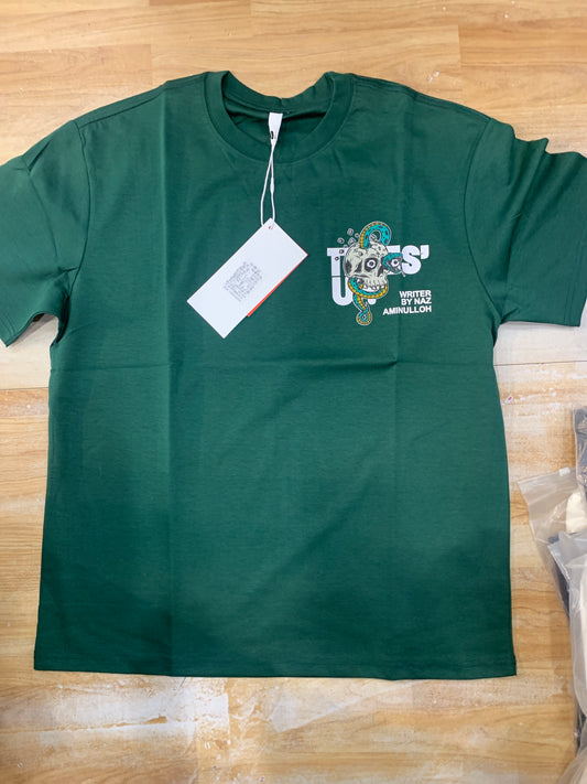 Green Tshirt Death Skull Blue snack D020