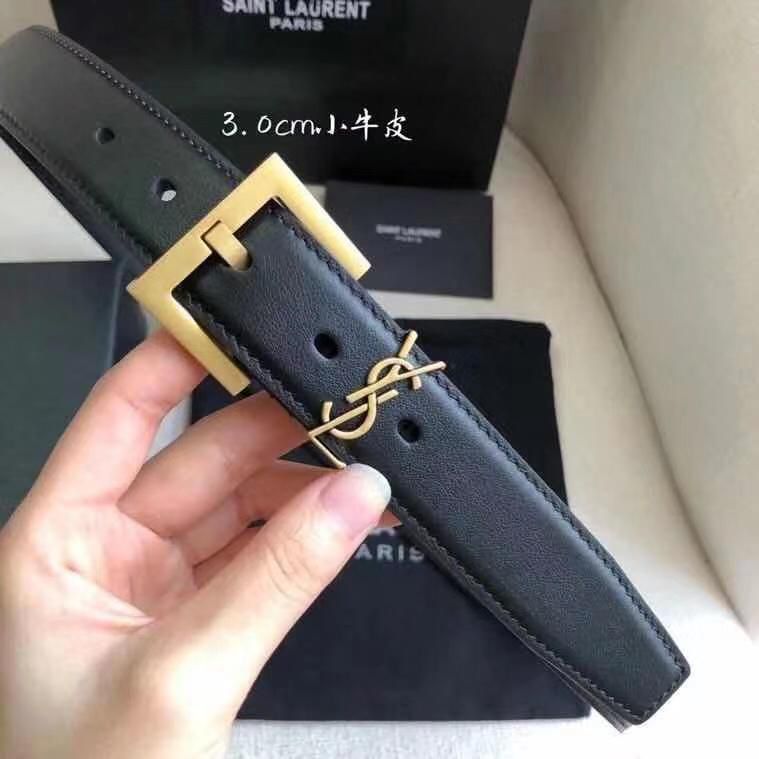 LSY YSL Golden Buckle Black Strap Premium Quality Imported Ladies Belt 616