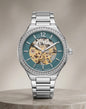 SOF FOS Silver Chain Stud Ring Blue Dial Automatic Ladies Watch 991041