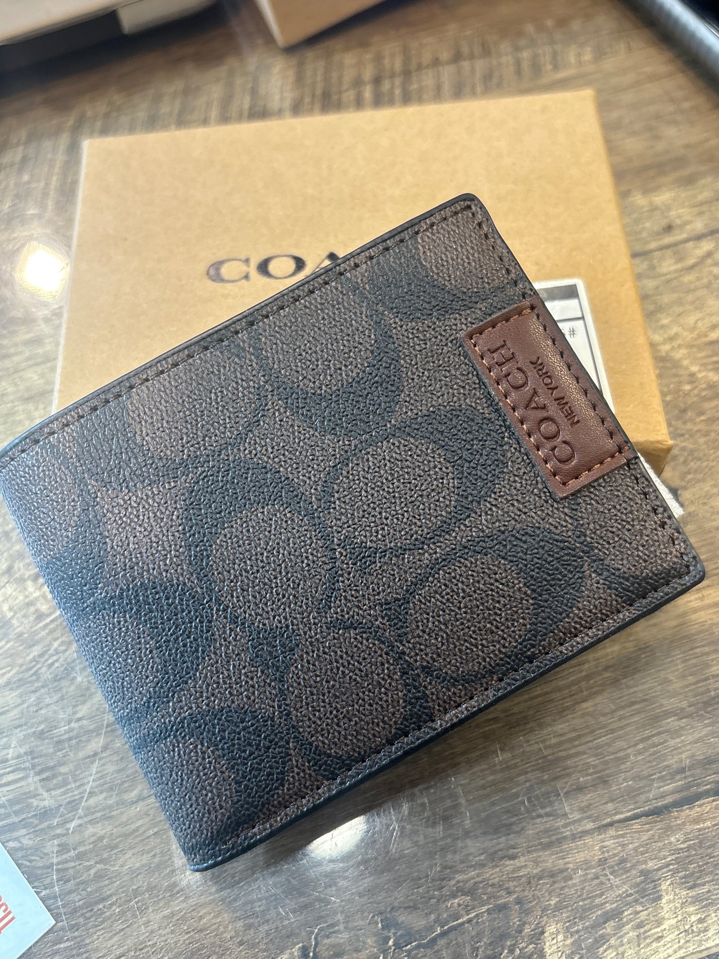 Aoc Brown Colour CC Print Imported Mens Wallet 989468