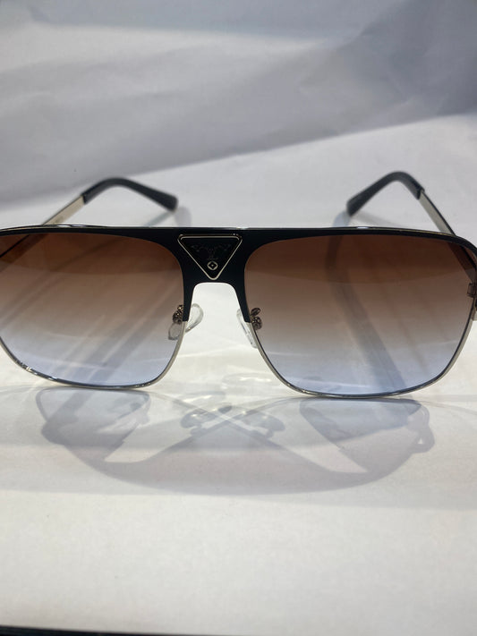 UOL Black Silver Frame Brown  Shade Sunglass 2076 52 18 142
