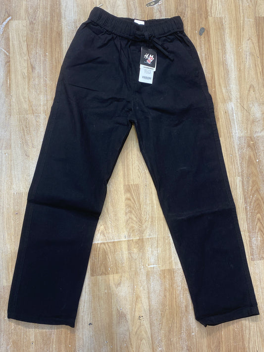M&H Black Colour Regular Fit Linen Pant 988992