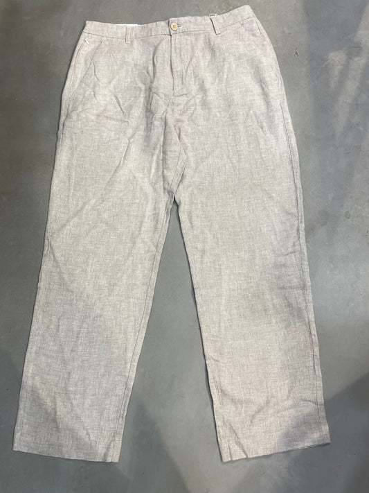 Hollister Beige Colour Regular Fit Premium Quality Unisex Linen Pant 990473