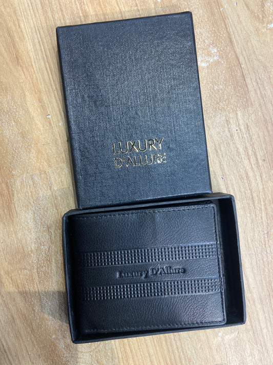 LDA Black Colour Genuine Leather Men’s Wallet GW-036