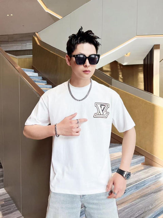 Uol White Tshirt Brown Print Regular Fit Stone Back Print 25121