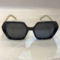 OID black Frame white Stick black shade sunglass J6609 52 20-143 C4