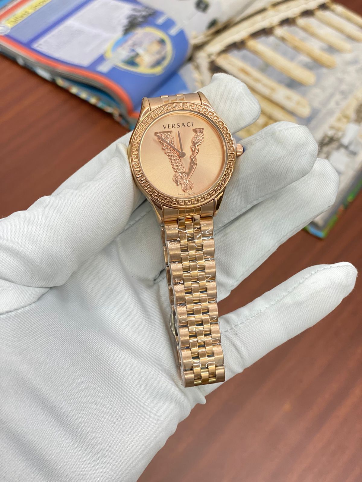 REV VER Copper Chain Copper Dial Ladies Watch 988310