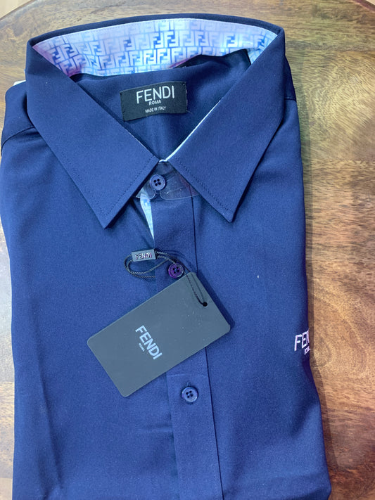 NEF Navy Blue Shirt Important Fabric 91911