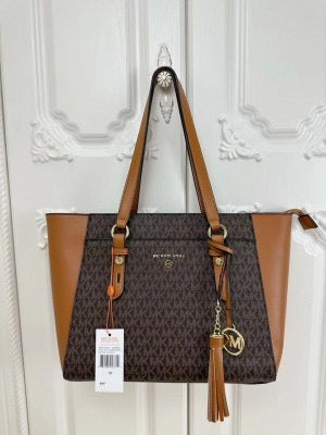 CIM Brown Tan Colour KM Print Tote Bag 989070