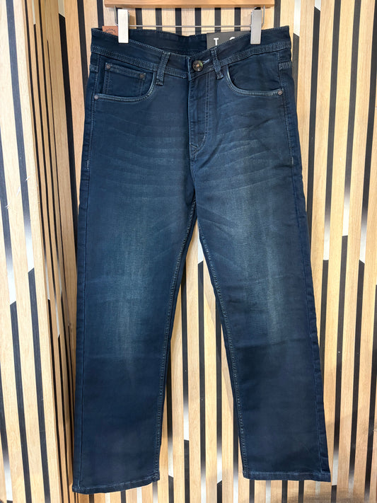 TORD Blue Green Shade Colour Denim Straight Fit Jeans 989589