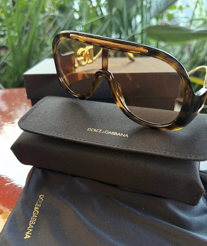 LOD DOL Brown Leopard Golden Frame Brown Shade Premium Quality Unisex Sunglass DG6202 502/73 63 5 128 3N
