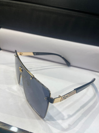 Cug Golden Frame Black Shade Unisex Sunglasses 23080 60 14 142