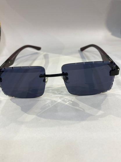 YAM Frameless Black Brown Stick Black Shade Unisex Sunglass T82200410/S 55 18 145