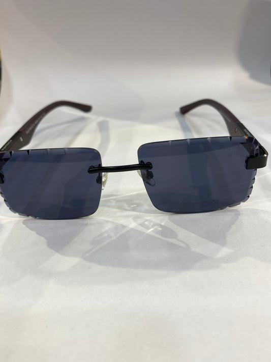 YAM Frameless Black Brown Stick Black Shade Unisex Sunglass T82200410/S 55 18 145