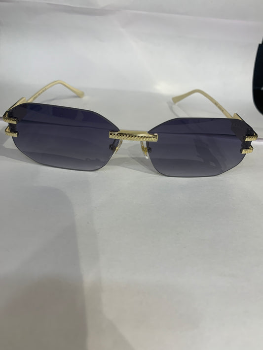 REV Frameless Golden Stike Blackish Trancy Shade Unisex Sunglasses 68082 52 18 142