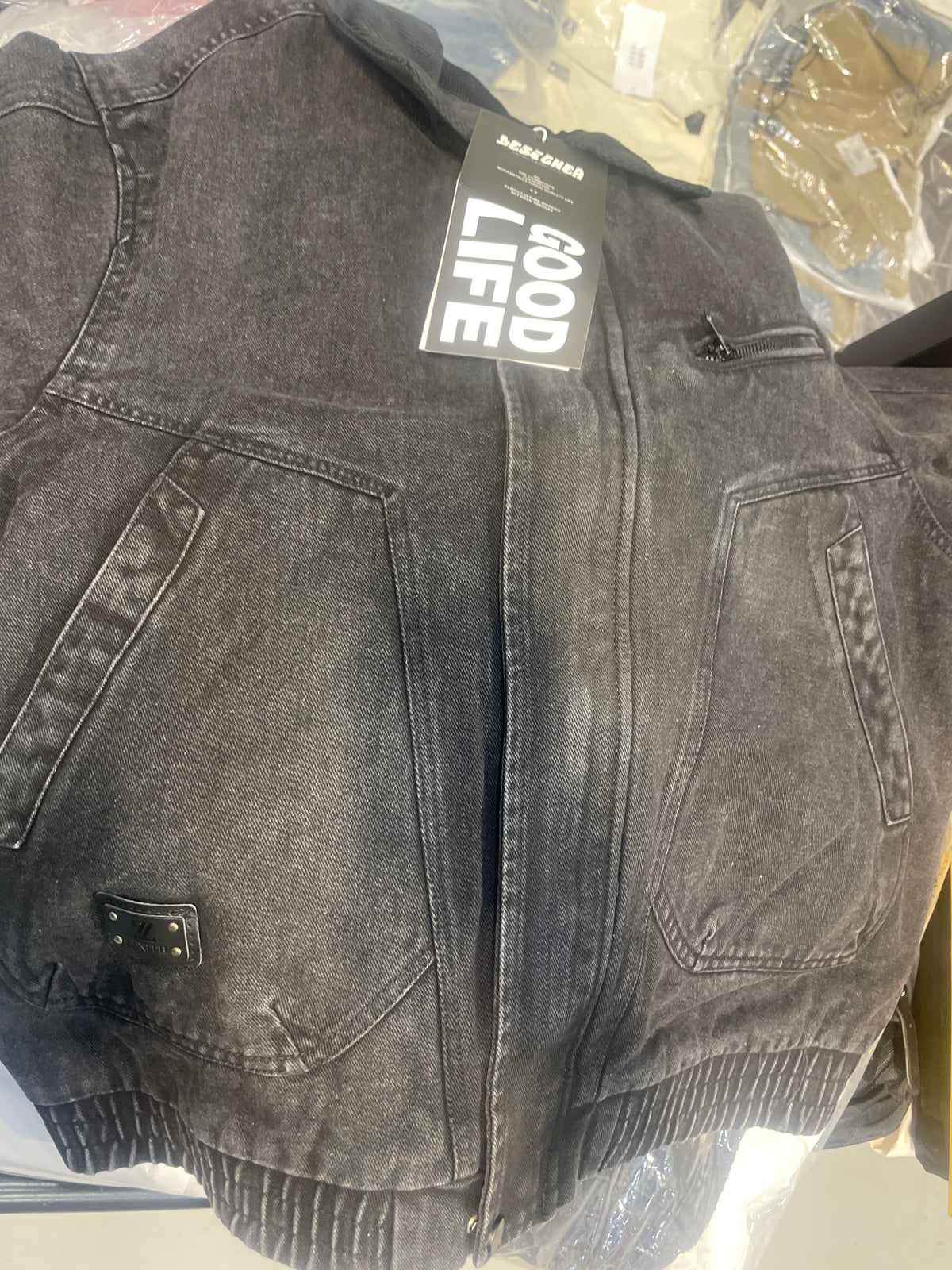 DESIGNER Faded Black Colour Black Coller Zenith Patch  Premium Quality Unisex Imported Jacket
