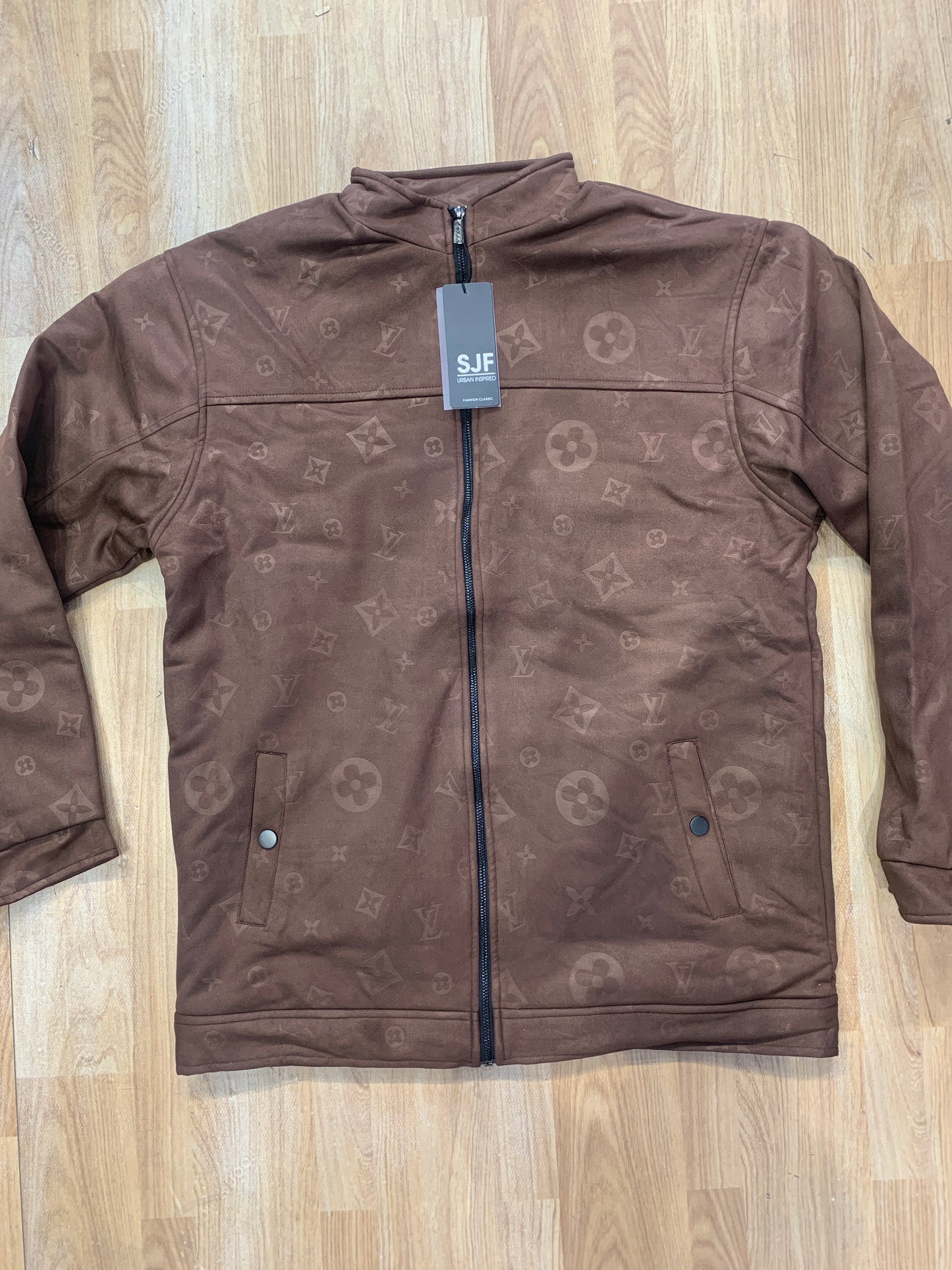 OUL Jacket Brown Colour OUL Monogram Print A527