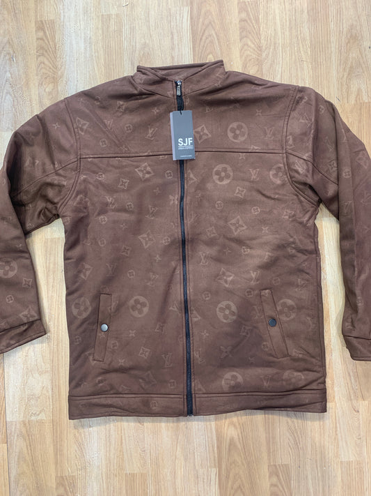 OUL Jacket Brown Colour OUL Monogram Print A527