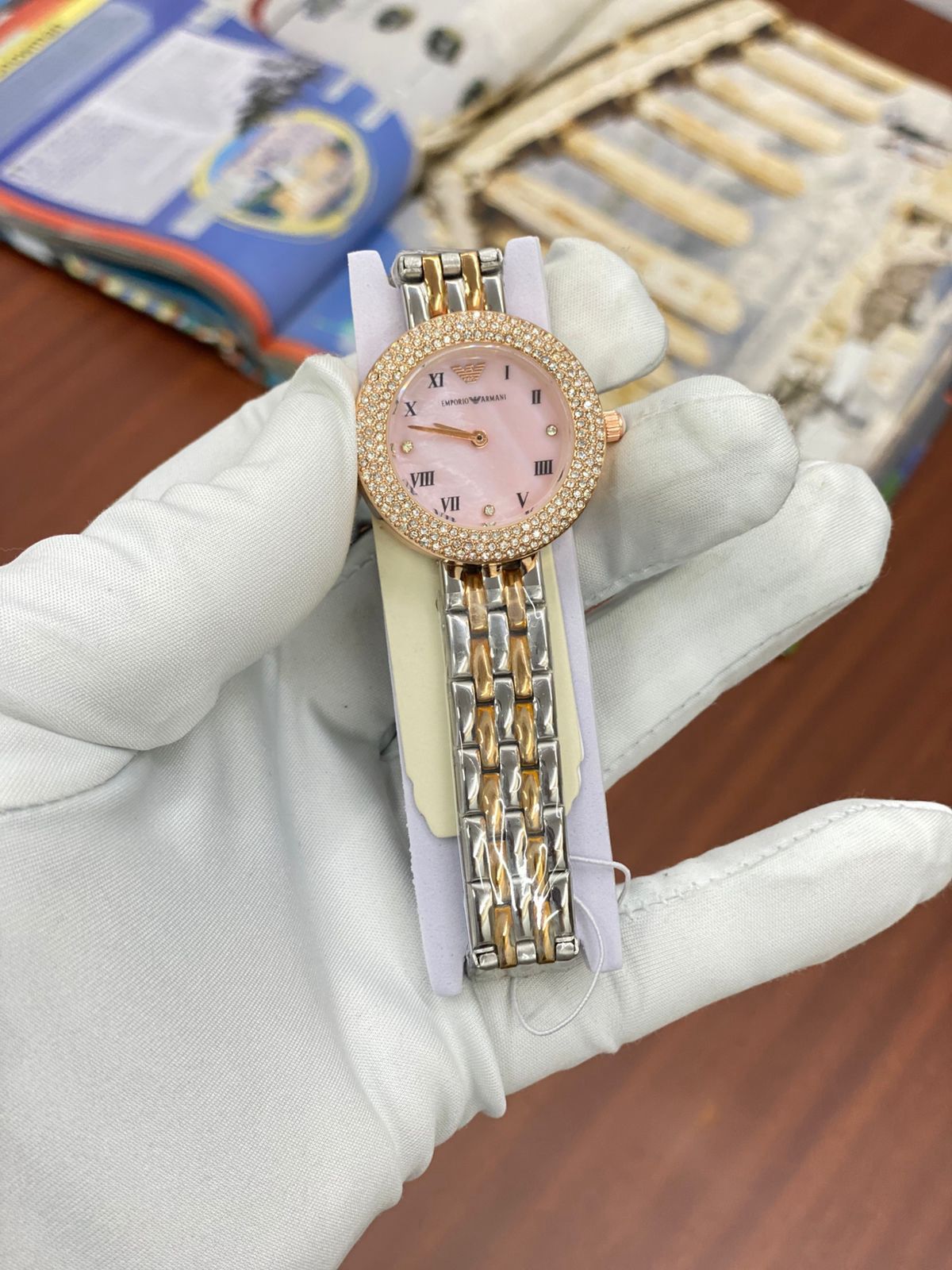 MRA ARM Silver Copper Chain Pink Dial Ladies Watch 988318