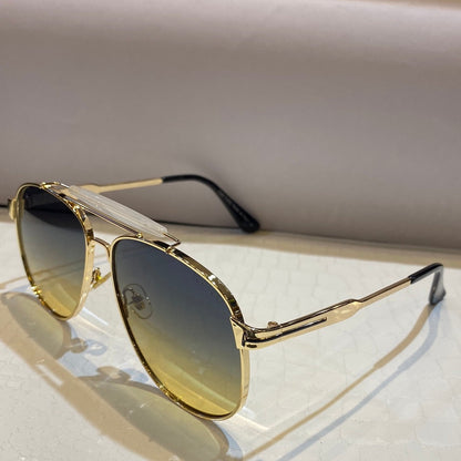 Mot Copper Frame Blue Yellow Shade Unisex Sunglasses Yh107 54 17-140