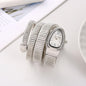 LVB Silver Snake Chain Ladies Stud White Dial Watch 989349