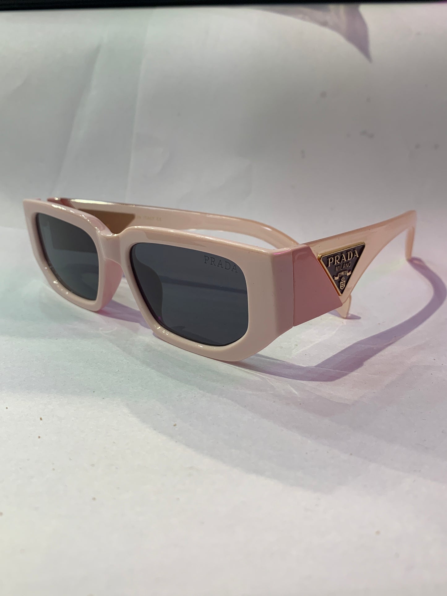 Arp Peach Pink Frame Black Shade Unisex Sunglass 2661 55 19-136