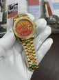Lor Gold Chain Orange Dial Day & Date Automatic Men 901685