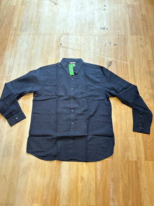 Ben Neb Navy Blue Colour Pocket Full Sleeve Linen Shirt 8905801414167