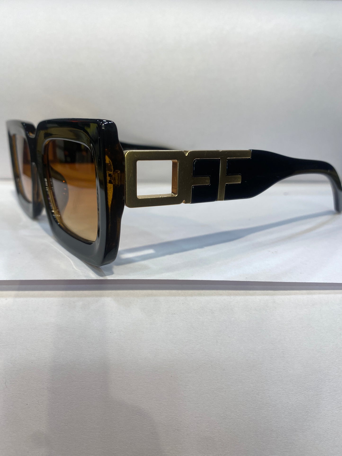Off White Black Brown Frame Brown Shade Premium Quality Unisex Sunglass 2816 54 22 145