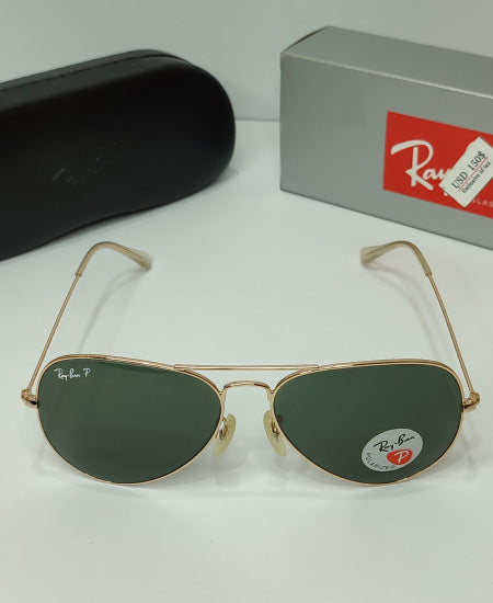 YAR RB Golden Frame Green Shade Unisex Aviator Sunglass Sun202