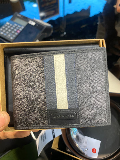 AOC Multy Colour CC Print Blue White Strip Imported Men’s Wallet 990513