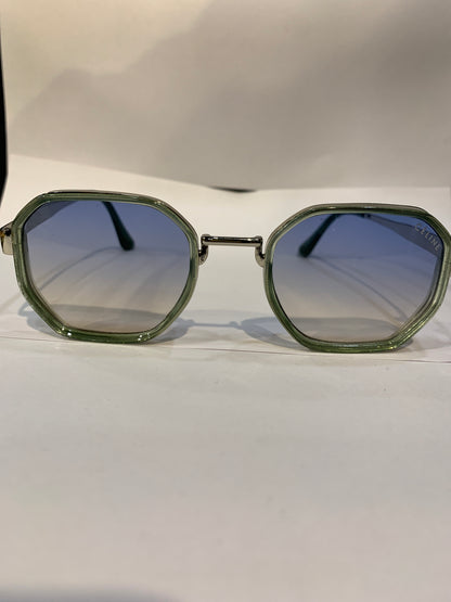 LEC Trancy Green Silver Frame Multi Trancy Shade Unisex Sunglasses C-556 57 18 140