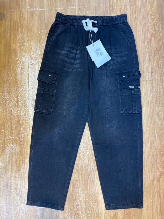 Rnim G Trend Black Faded Colour Jogger Cargo Pant 5603