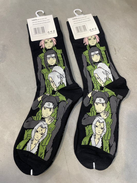 Scenario Black Colour Green Grey Print Premium Quality Full Socks 991162