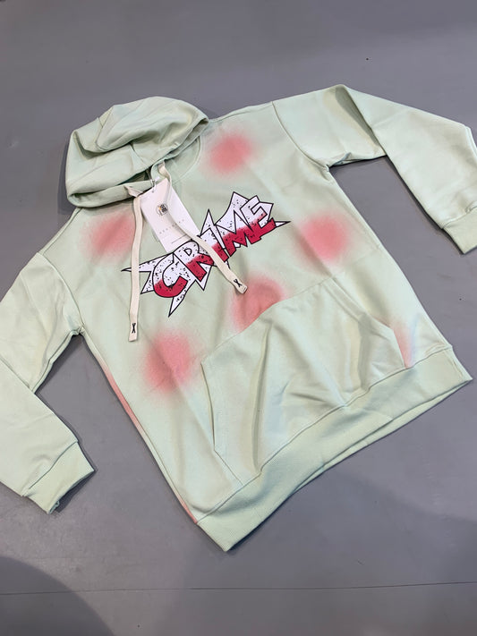 LDA Crime Pista Pink Colour Must Be Stoped Full Sleeve Hoodie 7019