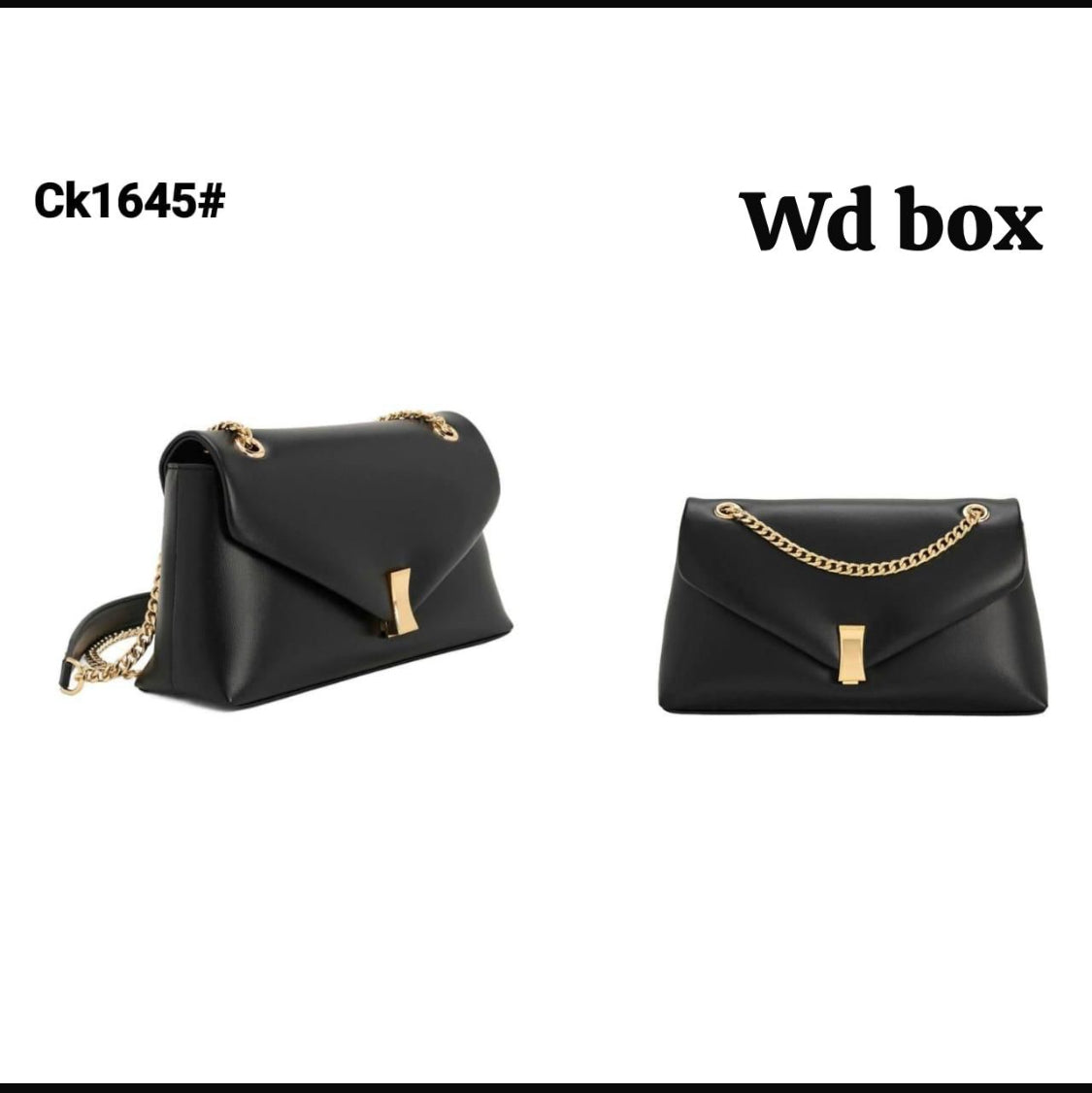 CHA Ahc Full Black Colour Golden Chain Ladies Sling Bag 990226